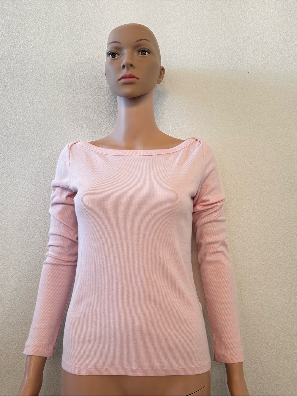 Banana Republic Pale Pink Long-Sleeve Boatneck Top